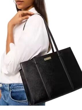 Kate Spade Large Kenzie Black Saffiano Leather Tote – with tags